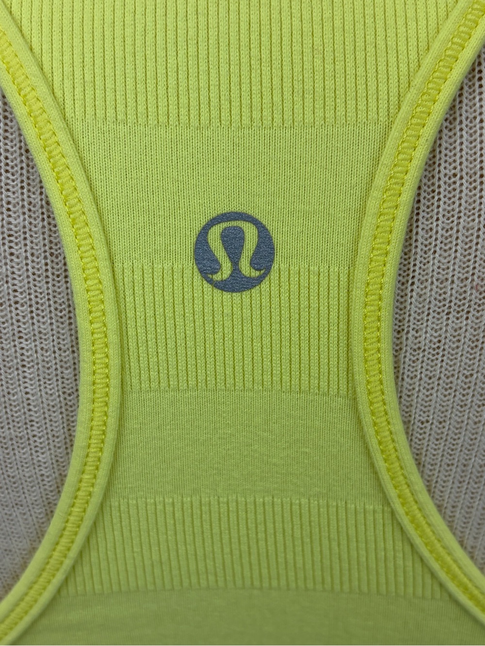 Lululemon Cool Racerback *Striped Rib Clarity Yellow Sz 8 - Picture 10 of 16
